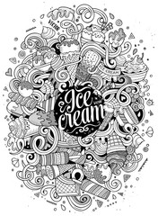Cartoon hand-drawn doodles Ice Cream illustration