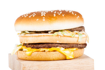 Burger full face with vegetables