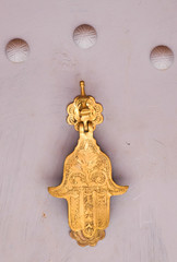 Traditional door knob in the old city of Marrakesh 