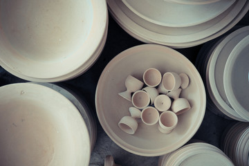 Traditional handmade pottery in Morocco