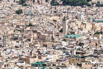 Fototapeta na wymiar Old city of Fes (Fez) view from above 