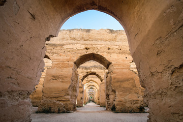 The old Meknes entrance to the granary, Morocco - obrazy, fototapety, plakaty