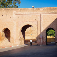 Meknes streets at sunset