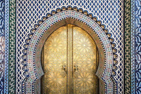 The entrance to the old Royal Palace in Fez (Fes), Morocco 