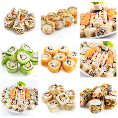 Different sushi and rolls assortment