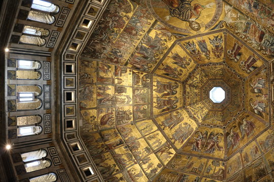 Inside view of the Baptistery of San Giovanni, Florence Italy