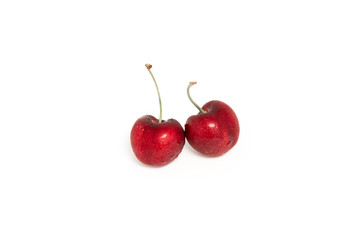 Sweet fresh cherry isolated on white background