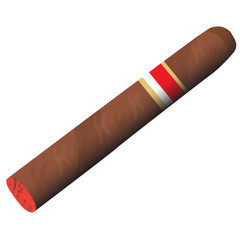 fragrant tobacco cigar burning vector illustration