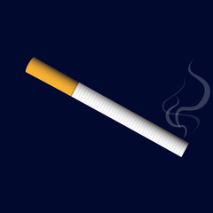 isolated classical cigarette realistic smoke vector illustration