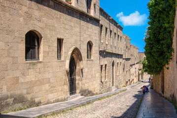 Fototapeta na wymiar Street of the Knights, Rhodes, Greece