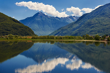 mountain lake in alps