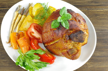 appetizing knuckles of pork