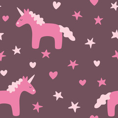 Dreamy unicorn seamless pattern