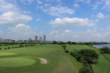 Fototapeta premium 多摩川からの風景