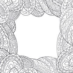Decorative frame from abstract elements of hand-drawn .
Style zentangl.
- 116608199