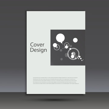 Brochure design template cover. Vector abstract round