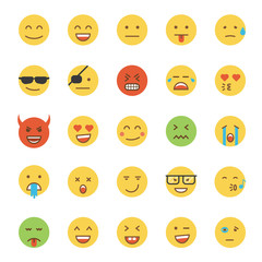 Fototapeta premium Flat Design Emoji- Round