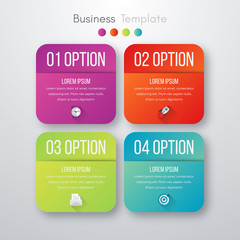 Vector illustration of four square infographics