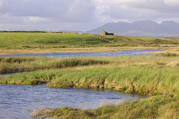 Building stone on a Connemara Hills, Ireland