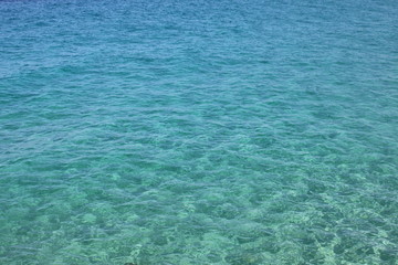 Transparent sea water of the Mediterranean Sea for a beautiful natural background.