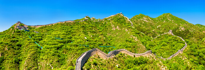 Panorama of the Great Wall at Badaling - China
