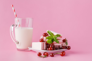 children's morning snack with cherry fruit candy
