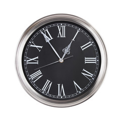 Five o'clock on a clock face