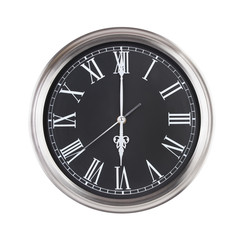 Six o'clock on the round clock