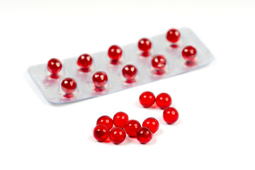 vitamin e capsules and blister pack