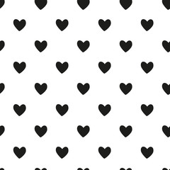 Fototapeta premium Black hearts sewamless pattern
