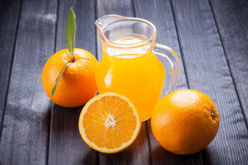 fresh orange juice on the table. still life