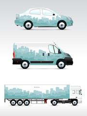 Template of vehicles for advertising, branding or corporate identity.