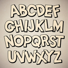 Hand drawn cartoon doodle font