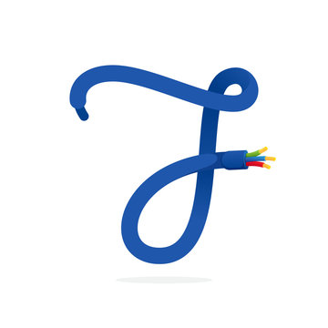 Number seven logo formed by electric cable.