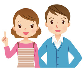 若い夫婦　表情　ポーズ