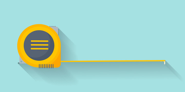 Ruler in a flat style. Scale. Width and length. Measurement tool. Vector illustration.