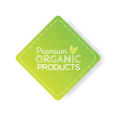Organic product badge, vintage label with hand drawn lettering Natural cosmetics.