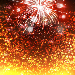 Happy New Year celebration background fireworks