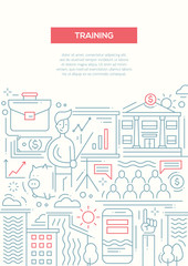 Business Training - line design brochure poster template A4