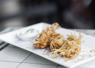 gourmet prawn tempura modern fusion snack starter