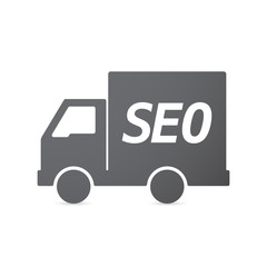 Isolated truck icon with    the text SEO