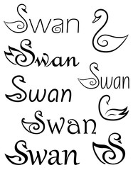 Set of logo swans. 