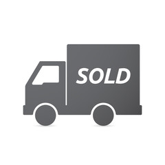 Isolated truck icon with    the text SOLD