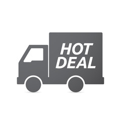Isolated truck icon with    the text HOT DEAL