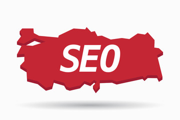 Isolated Turkey map with    the text SEO