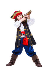 Little boy dressed as pirate
