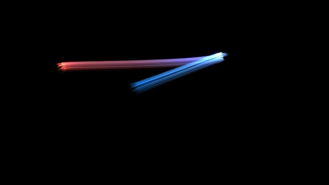 glowing wavy elegant light streaks with flares 4K