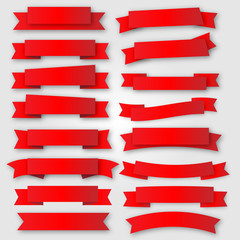Red ribbons and banners vector