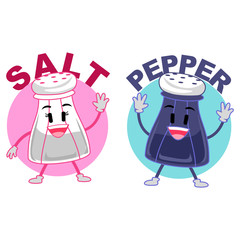 Vector Illustration of a Salt and Pepper Mascot