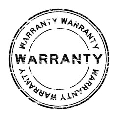 Grunge black warranty round rubber stamp